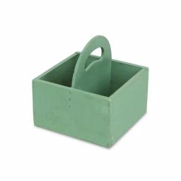Cheungs Teal Wooden Square Caddy Decorative Tray with Handle thumbnail 2