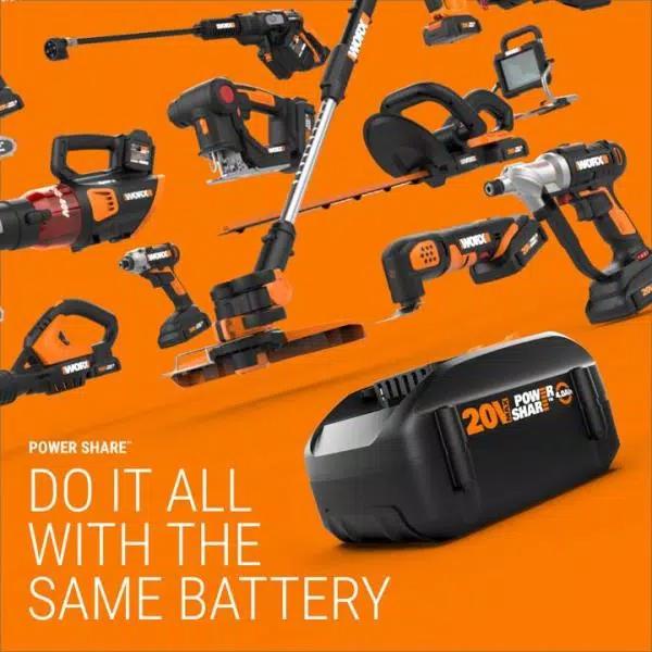 Worx Landroid M 20V Robotic Lawn Mower, 4 Ah Lithium-Ion Battery, 7 in. Cutting Width, Wi-Fi & App Control