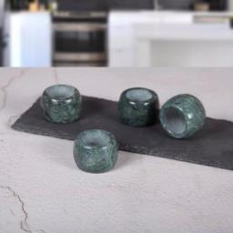 Creative Home Natural Green Marble Napkin Ring Holder Set, Set of 4 for Fine Dining and Weddings thumbnail 5