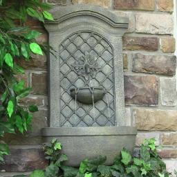 Sunnydaze Decor Rosette Resin French Limestone Solar-On-Demand Outdoor Wall Fountain thumbnail 4