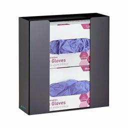 AdirMed Double Box Acrylic Glove Dispenser - Black Wall Mount thumbnail 2
