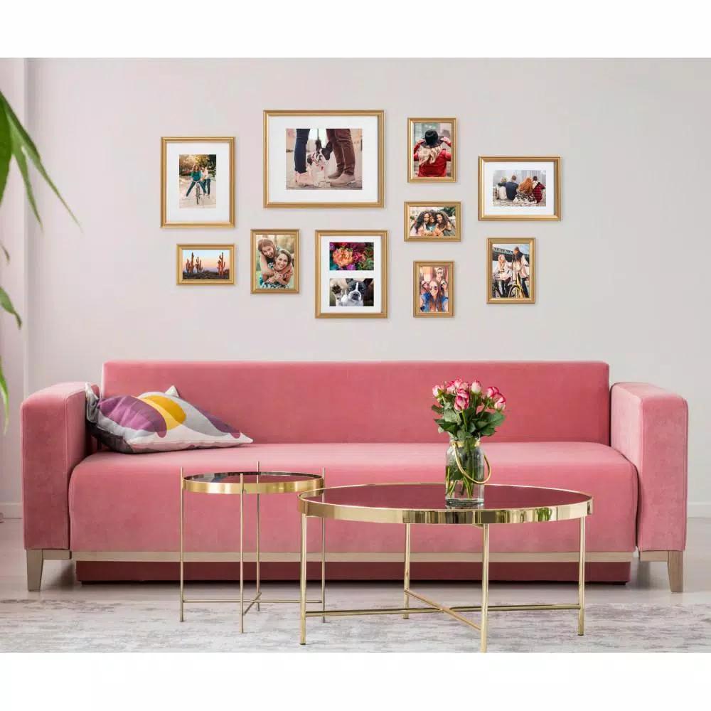 Kate and Laurel Adlynn Gold Gallery Wall Picture Frame Set, 10-Piece Glam Decor