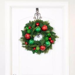 Village Lighting Company 24 in. Red and Green Christmas Cheer Artificial Pine Wreath with Ornaments thumbnail 4