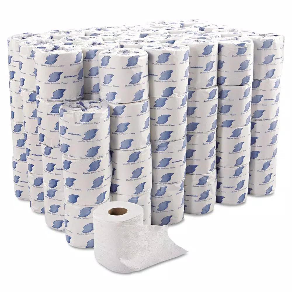 GEN 2-Ply White Wrapped Bath Tissue, 420 Sheets per Roll, 96 Rolls per Carton
