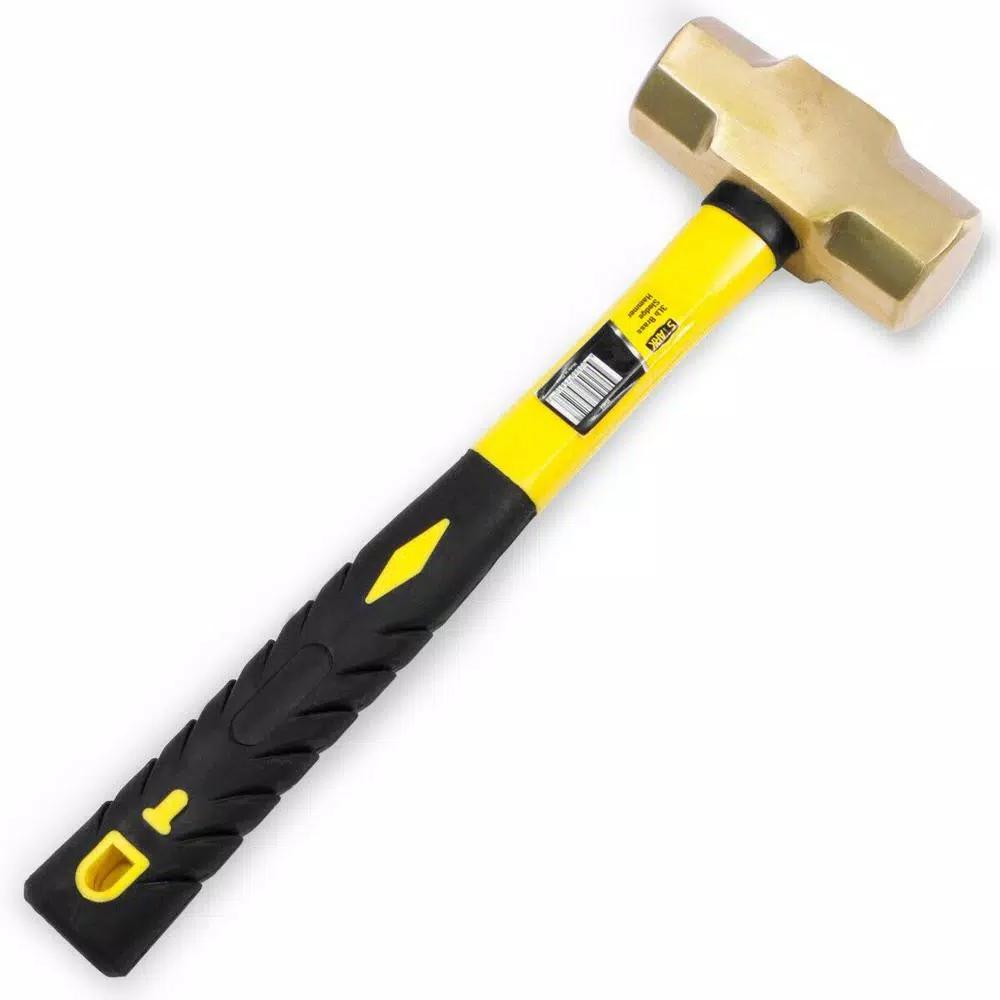 Stark 3 lb. Brass Sledge Hammer with Fiberglass Handle and Soft-Grip Rubber Cover
