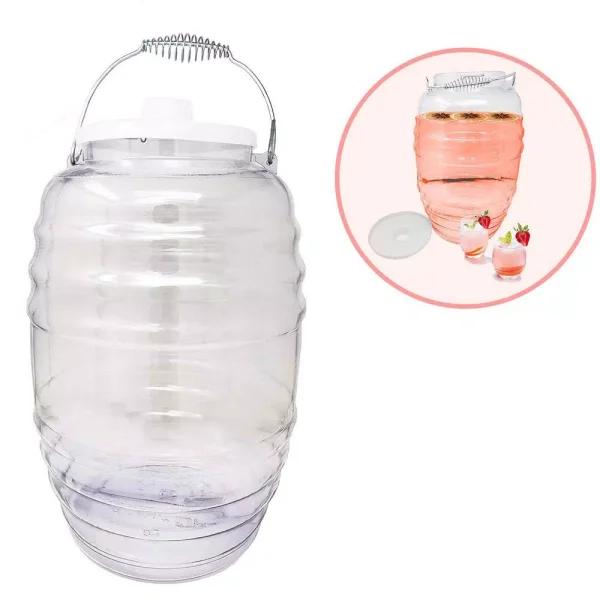 LavoHome 5 Gallon Vitrolero Aguas Frescas Beverage Dispenser with Lid, Clear Plastic