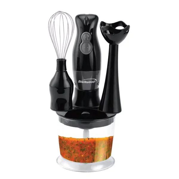 Brentwood Appliances Brentwood 2-Speed Black Hand Blender and Food Processor with Balloon Whisk