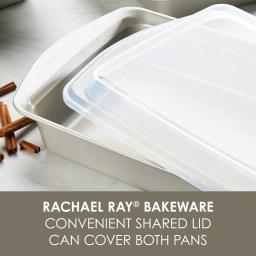 Rachael Ray 3-Piece Nonstick Bakeware Set with Lids, Silver thumbnail 6