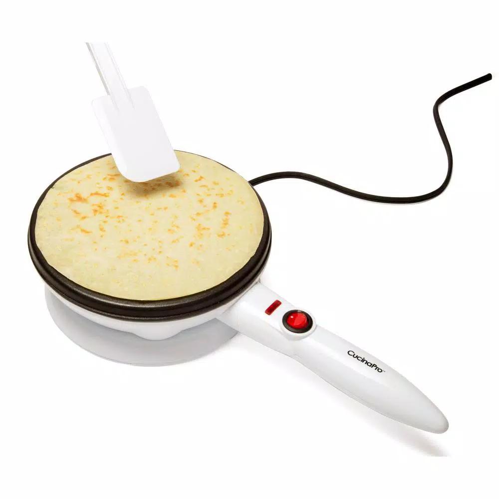 CucinaPro Electric Crepe Maker, 7.5 inch Non-Stick Surface, White