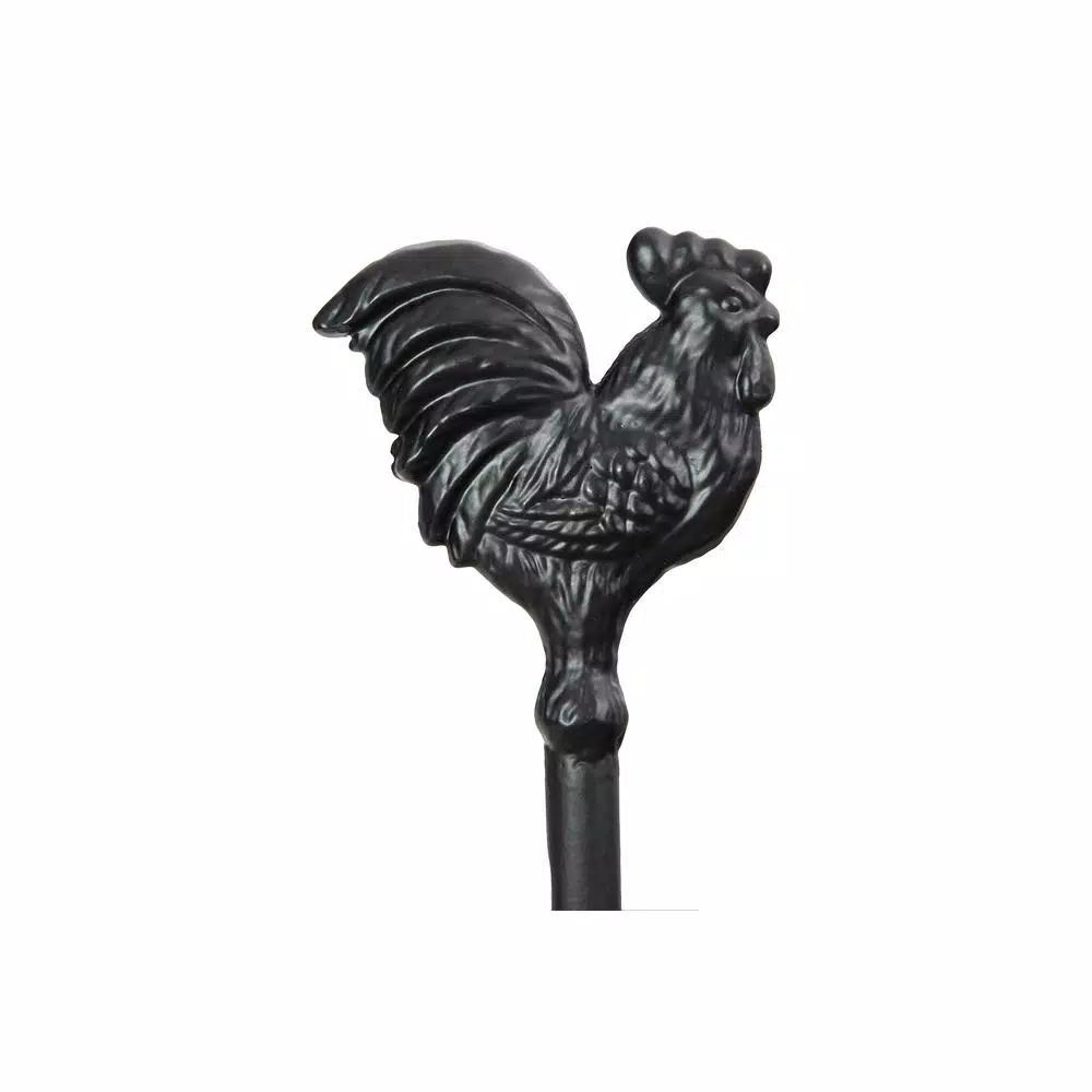 3R Studios Black Metal 2-Tier Decorative Rooster Tiered Tray - Farmhouse Style