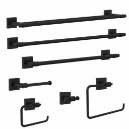 Franklin Brass Maxted 24 in. Double Towel Bar, Matte Black Modern Wall Mounted Bathroom Hardware thumbnail 4