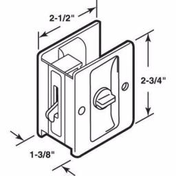 Prime-Line Satin Nickel Pocket Door Privacy Lock and Pull, Reversible Design thumbnail 4