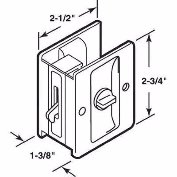 Prime-Line Satin Nickel Pocket Door Privacy Lock and Pull, Reversible Design