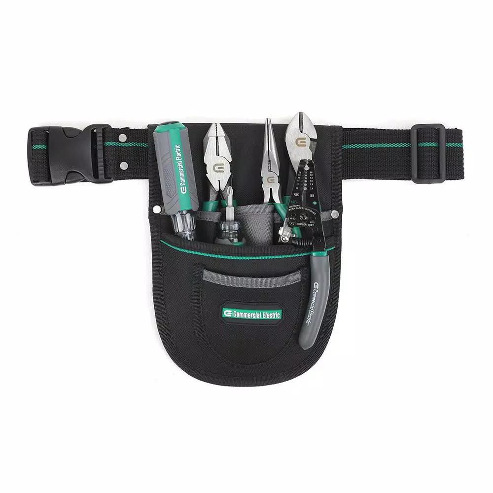 Commercial Electric 7-Piece Electrician's Tool Set with 6-Pocket Tool Pouch