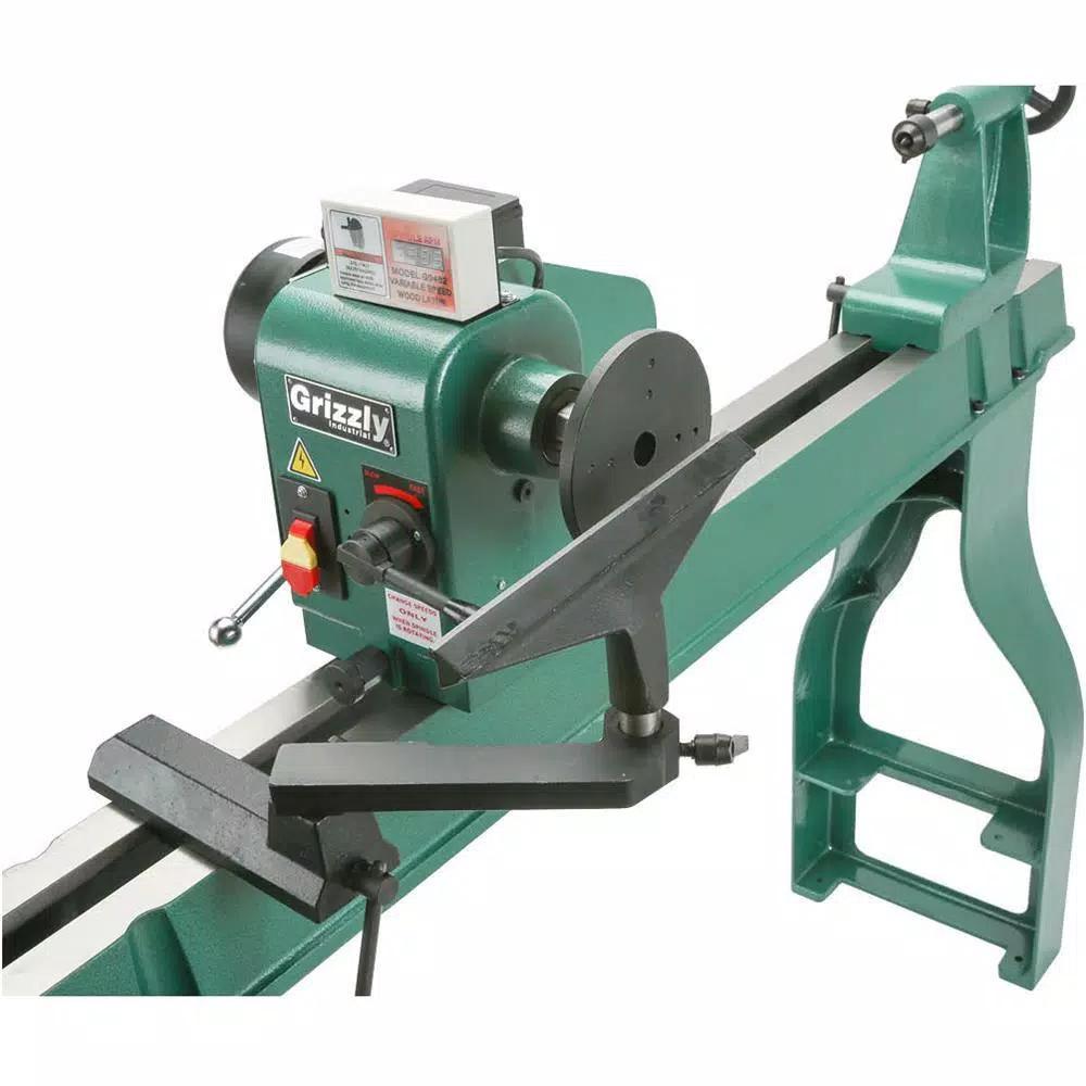 Grizzly Industrial 16 in. x 46 in. Wood Lathe with 2 HP Motor and Digital DRO Spindle Tachometer
