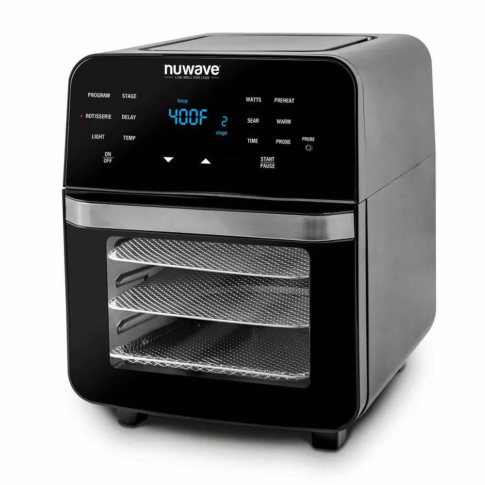 NuWave Brio 14 Qt. Digital Air Fryer with Integrated Temperature Probe and 100 Pre-Programmed Recipes