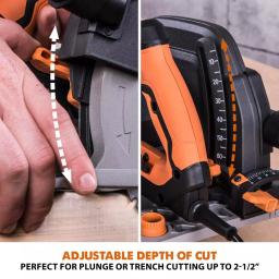 Evolution Power Tools 15 Amp 7-1/4 in. Corded Circular Track Saw Kit with 40 in. Track and Multi-Material Blade thumbnail 11