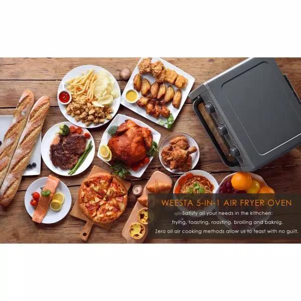 Boyel Living 19 Qt. Air Fryer Toaster Oven with Air Fry, Roast, Toast, Broil, Bake Functions - Sandy Grey