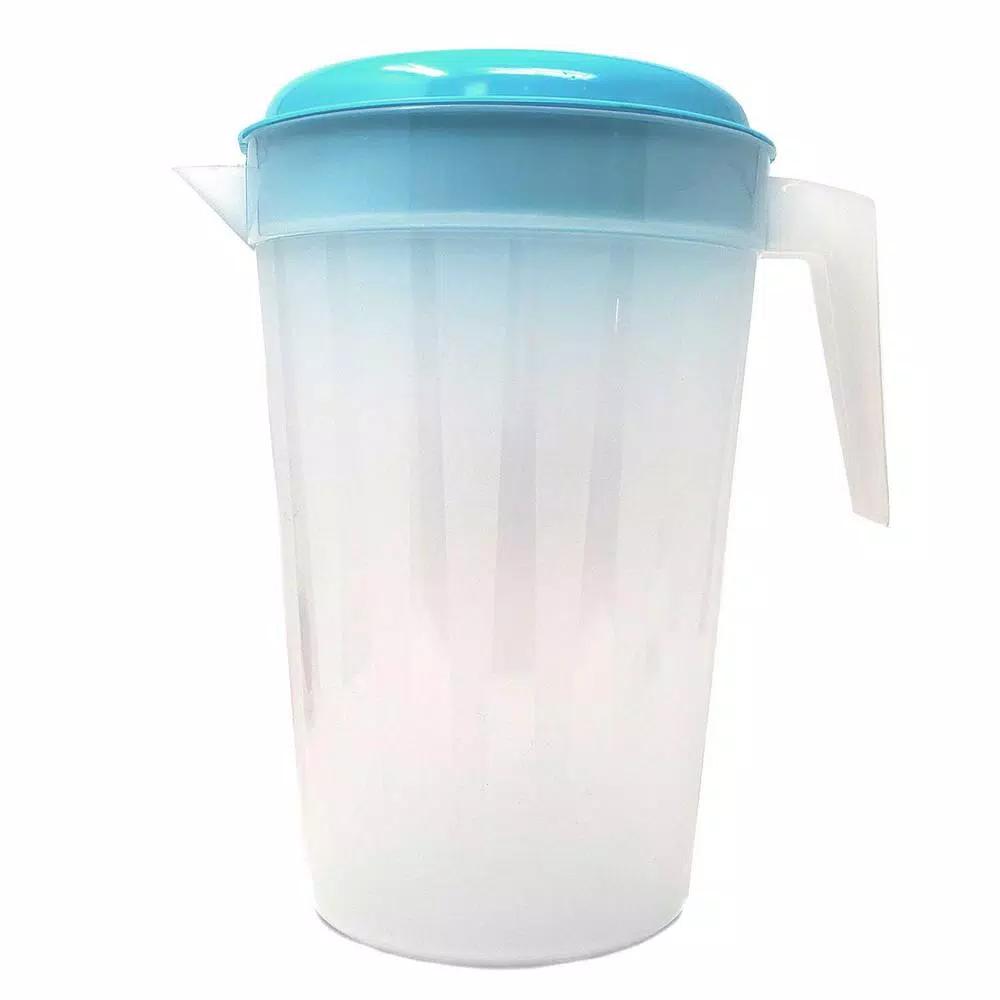 LavoHome 1 Gallon Clear Plastic Pitcher Jugs with Lids, 6-Pack, Assorted Colors