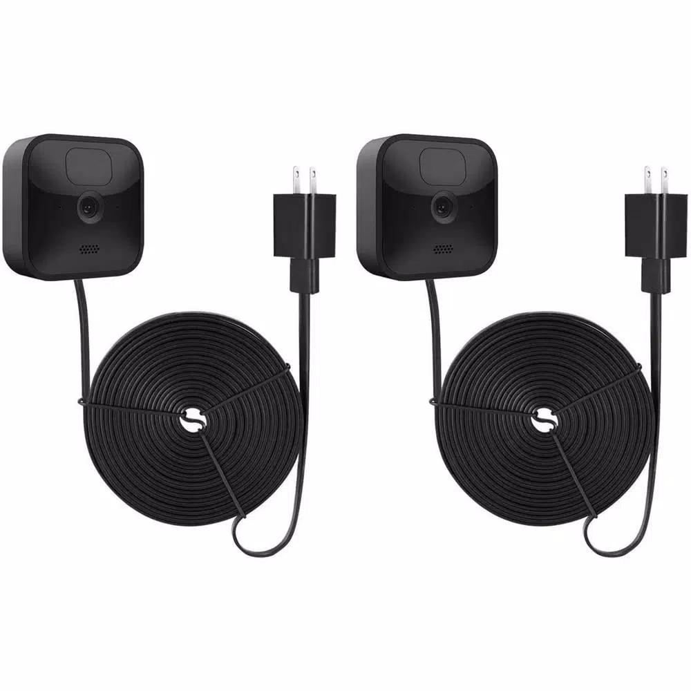 Wasserstein Weatherproof Power Cable for Blink Outdoor, XT and XT2 Cameras - 16 ft. (2-Pack, Black)