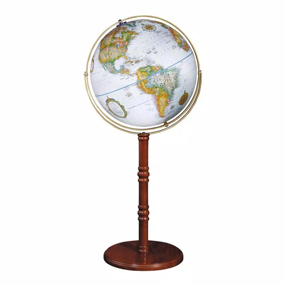 Replogle Edinburgh II 16 in. Standing Floor Globe with Walnut Wood Base