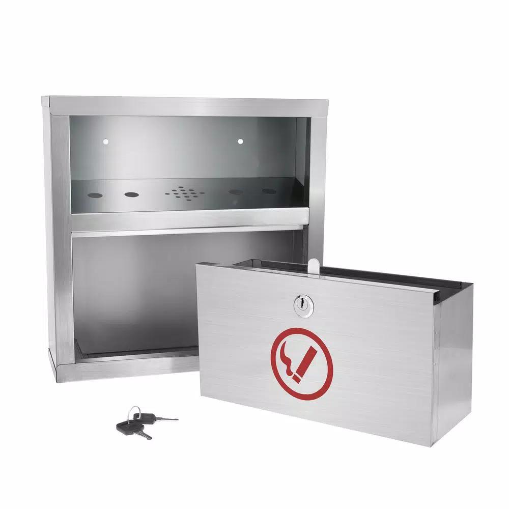 Alpine Industries Stainless Steel Wall Mounted Cigarette Disposal Station