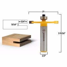 Yonico 14180 Slot Cutter Router Bit, 3/16 in. Cut, 1/2 in. Shank, Carbide Tipped thumbnail 2