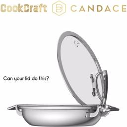 CookCraft by Candace 1.25 qt. Tri-Ply Stainless Steel Saute Pan with Patented Latch Glass Lid thumbnail 8