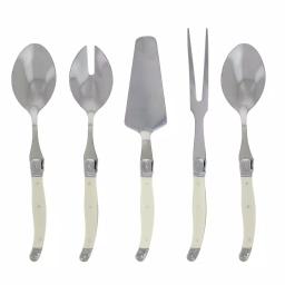 French Home Laguiole 5-Piece Hostess Flatware Serving Set - Faux Ivory thumbnail 1