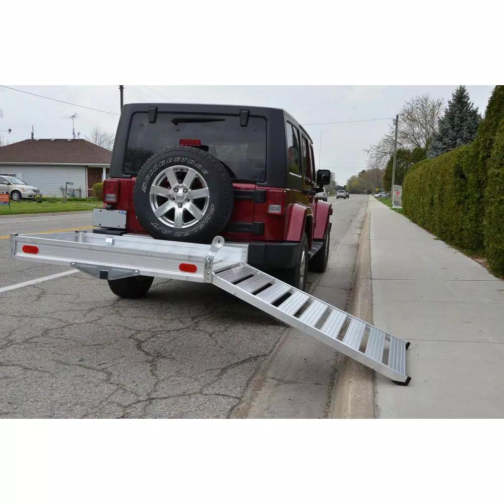 Erickson Deluxe Aluminum Mobility Hitch Cargo Carrier with Ramp, 400 lb. Capacity, 2 in. Receiver