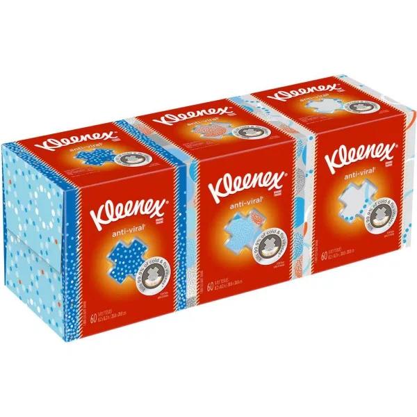 Kleenex Anti-Viral Cube Facial Tissue, 3-Ply, 68-Count White