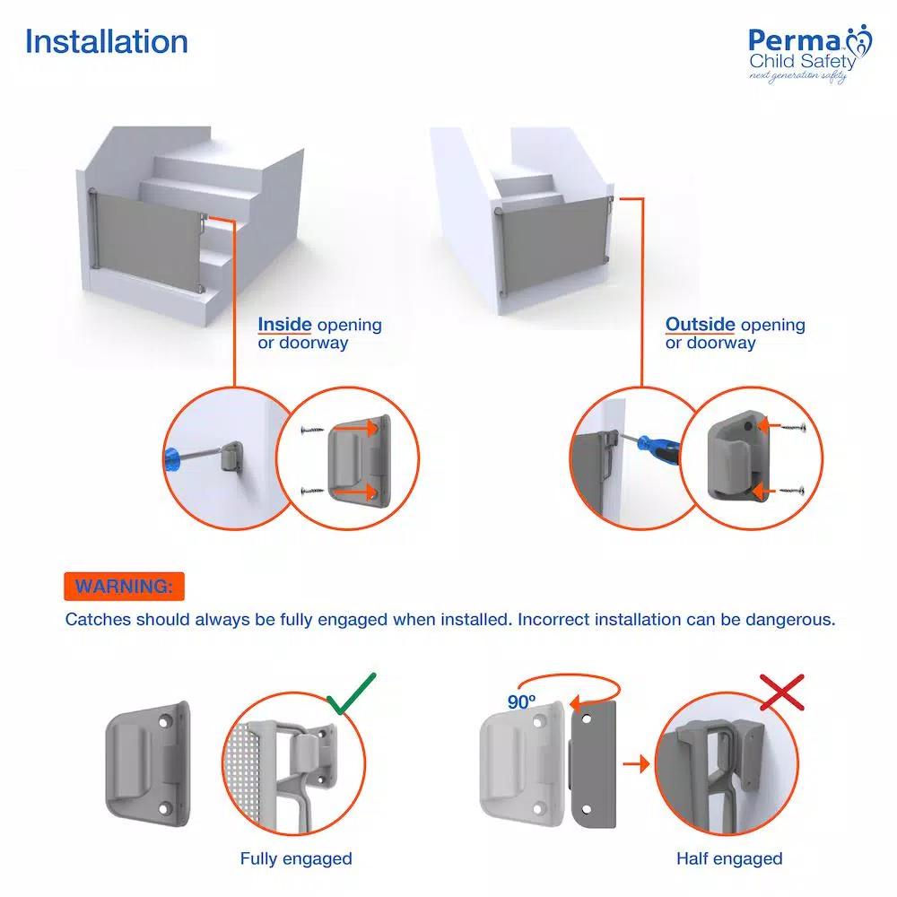 Perma Child Safety 33 in. Outdoor Retractable Gate, Extra Wide up to 71 in., Gray