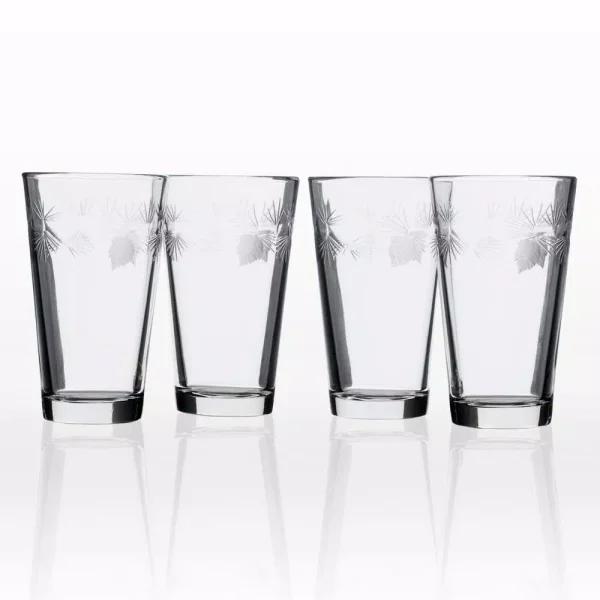 Rolf Glass Icy Pine 16 oz. Clear Pint/Mixing Glass Set of 4