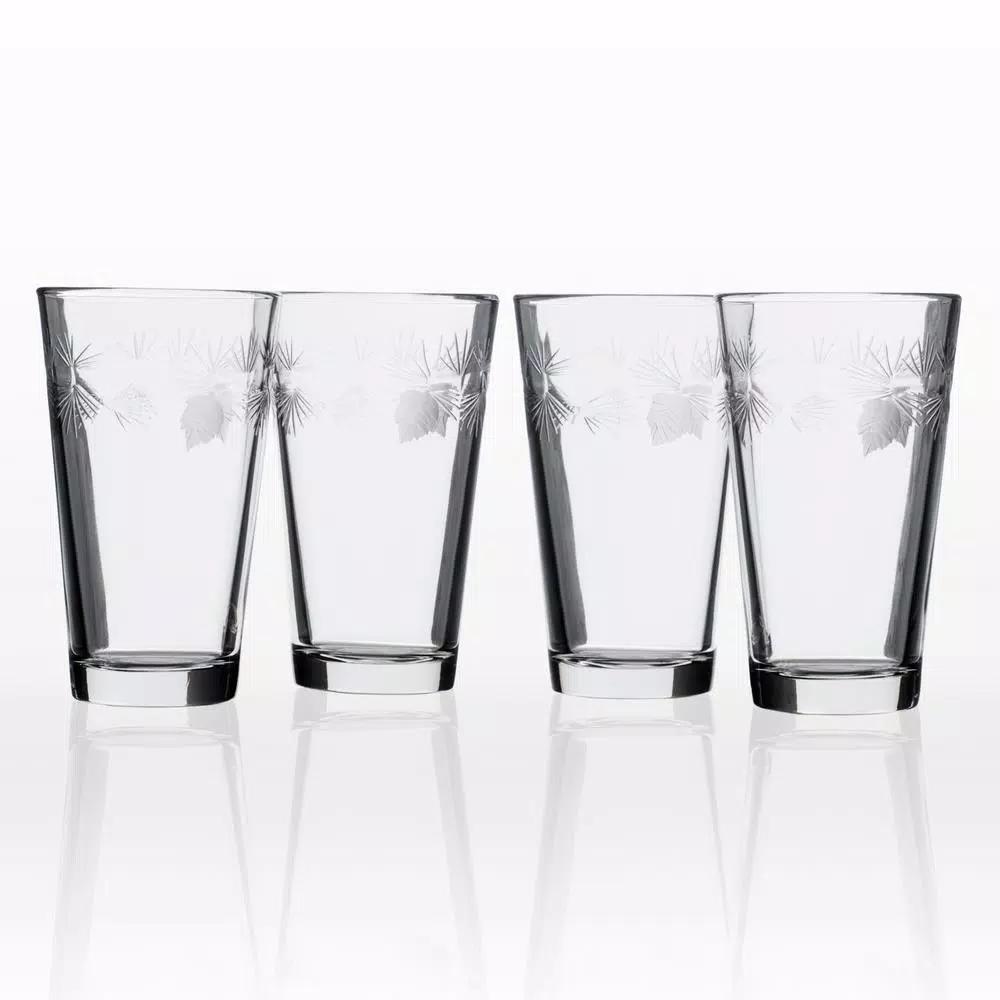 Rolf Glass Icy Pine 16 oz. Clear Pint/Mixing Glass Set of 4