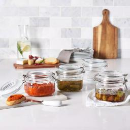 Unbranded 16.9 oz. Glass Kitchen Canister Set with Airtight Wire Clamp Lids (Set of 4) thumbnail 4