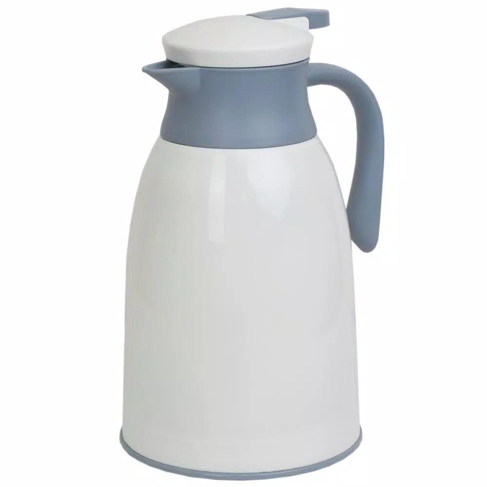 Home Basics 33.8 oz. Vacuum Insulated Thermal Carafe - 1L White Plastic Beverage Server