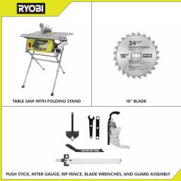 RYOBI 10 in. 15 Amp Table Saw with Folding Stand thumbnail 2
