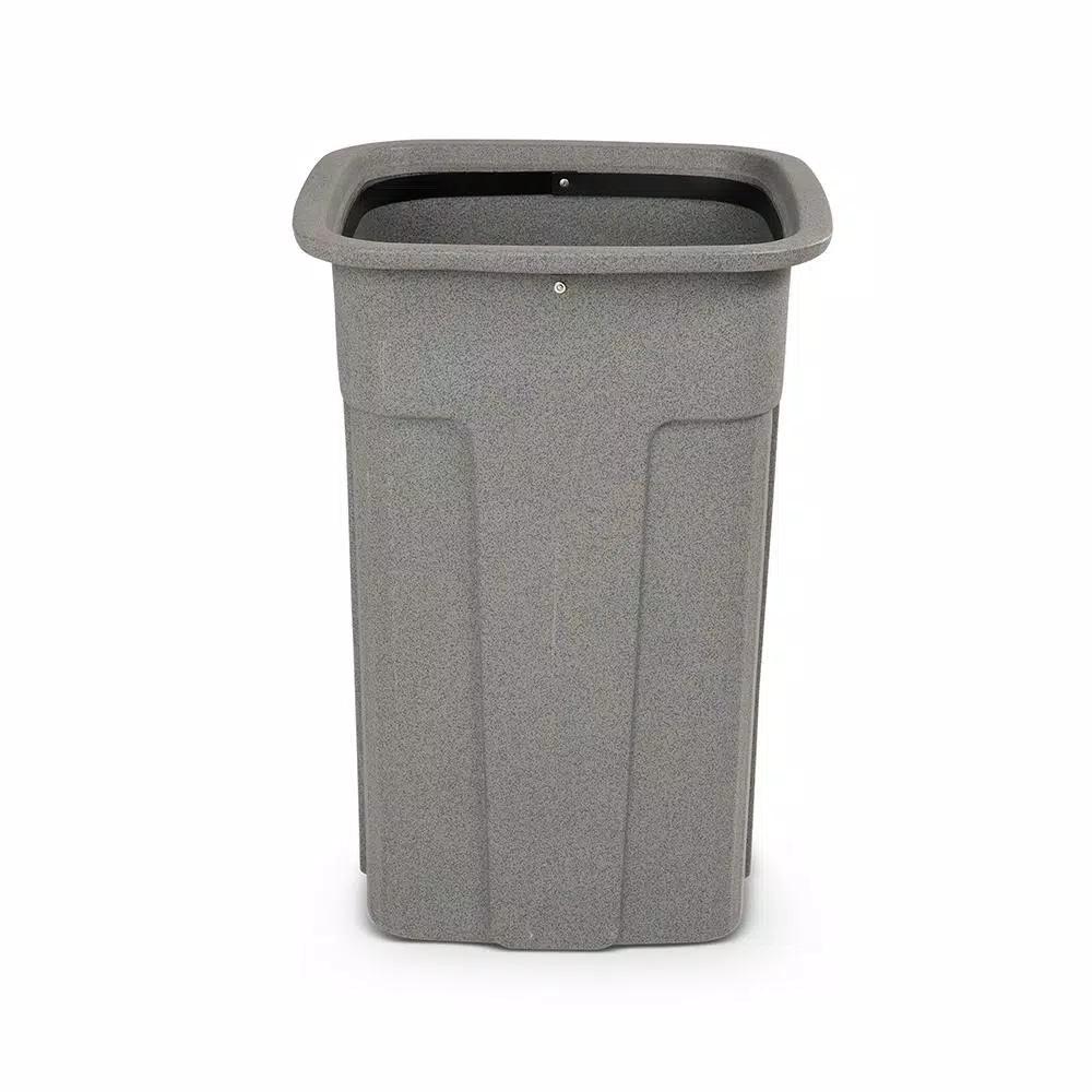 Toter Slimline 35 Gallon Graystone Rectangular Trash Can