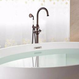 Vanity Art 48 in. Freestanding Single-Handle Claw Foot Tub Faucet with Hand Shower, Oil Rubbed Bronze thumbnail 2