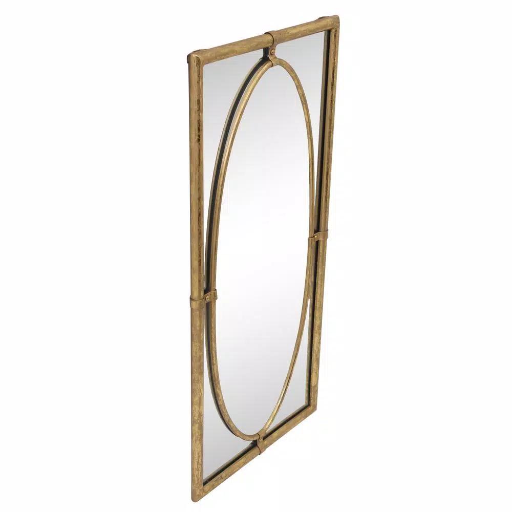 StyleWell Medium Rectangle Gold Antiqued Classic Accent Mirror, 14 in. x 29.9 in.