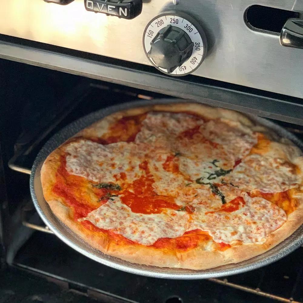 Doughmakers 15 in. Professional Aluminum Pizza Pan with Patented Pebble Pattern