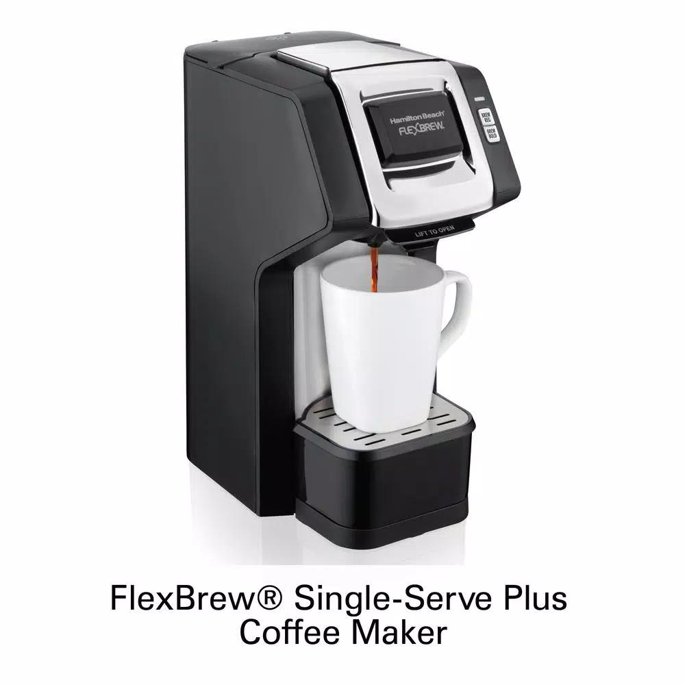 Hamilton Beach FlexBrew Black Single Serve Plus Coffee Maker - Brews Pods or Ground Coffee