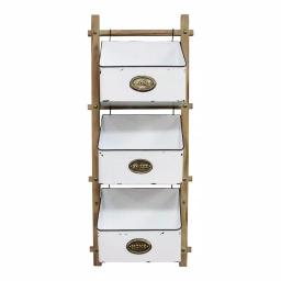 Stratton Home Decor Stratton Home 3-Tiered Wooden Farmhouse Wall Hanging Basket Organizer thumbnail 1