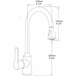 Vanity Art Brushed Nickel Single-Handle Pull Out Kitchen Faucet with 360 Degree Swivel Spout thumbnail 2