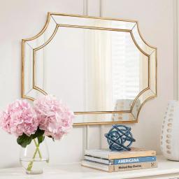 Home Decorators Collection Ornate Gold Beveled Glass Classic Accent Mirror, 35.43 in. x 23.62 in. thumbnail 3