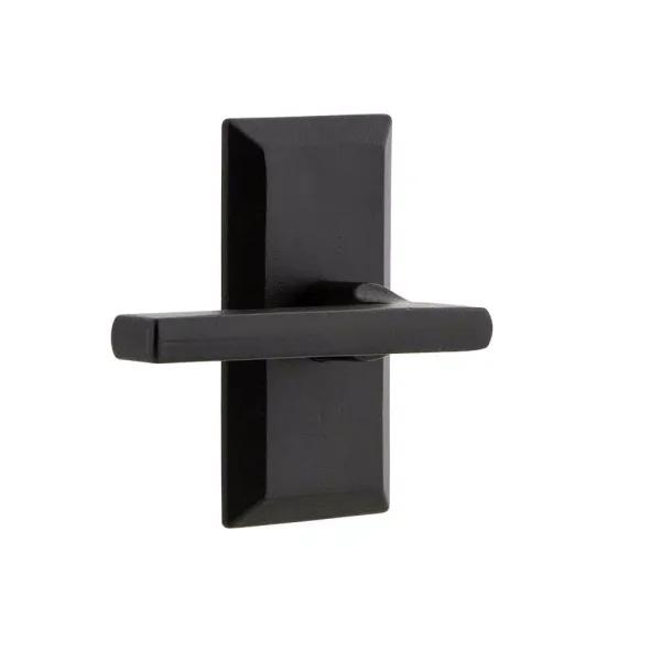 Unbranded Ageless Iron Vale Short Plate Dirk Door Lever - Black Iron Passage Lever