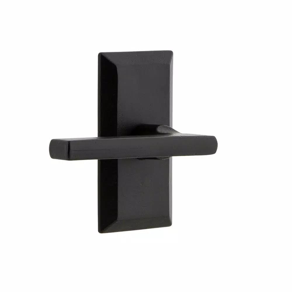 Unbranded Ageless Iron Vale Short Plate Dirk Door Lever - Black Iron Passage Lever