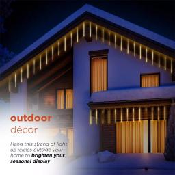 Alpine Corporation Hanging Icicle Lights, Chasing Warm White LED, 540 Count thumbnail 5
