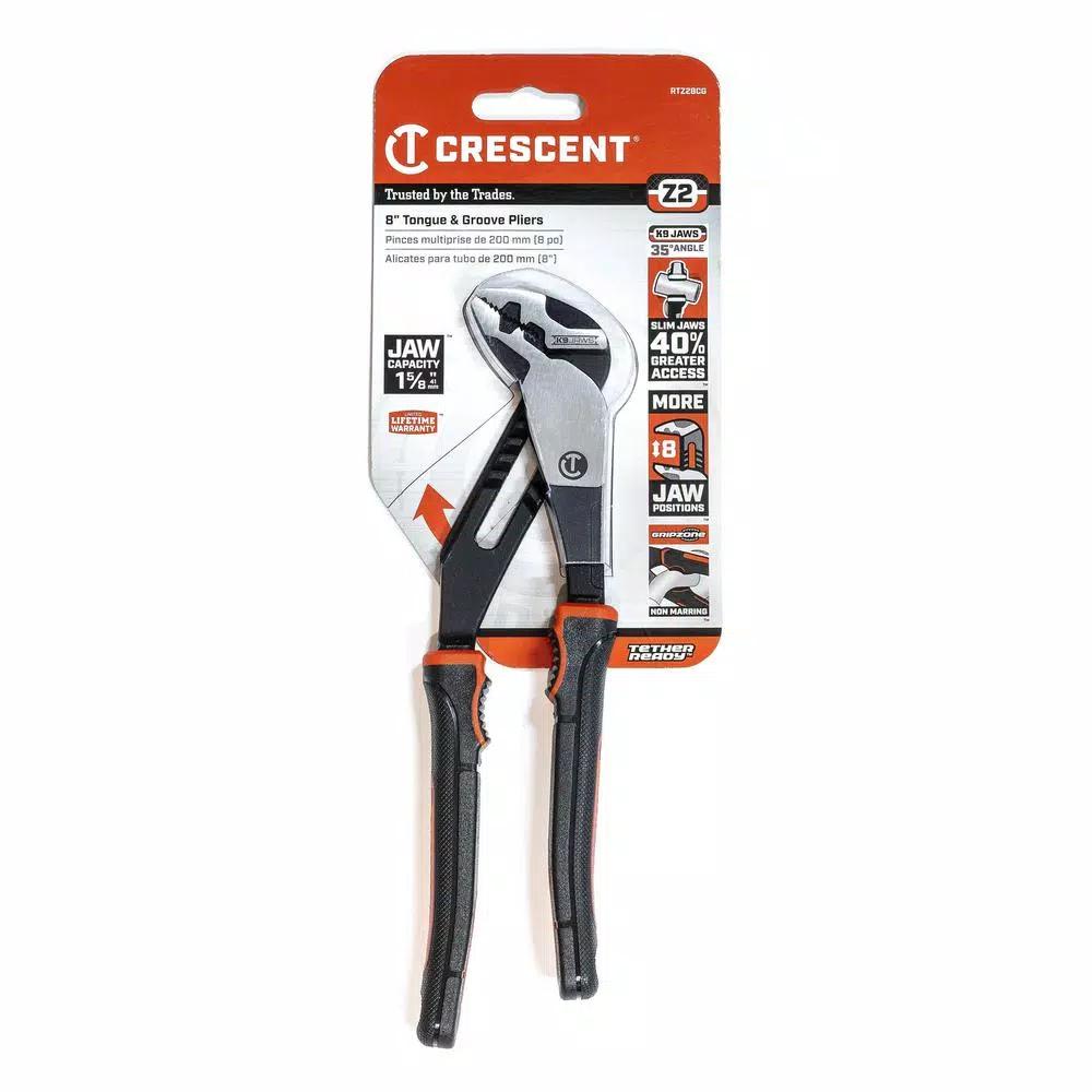 Crescent Z2 8 in. K9 Straight Jaw Tongue and Groove Pliers