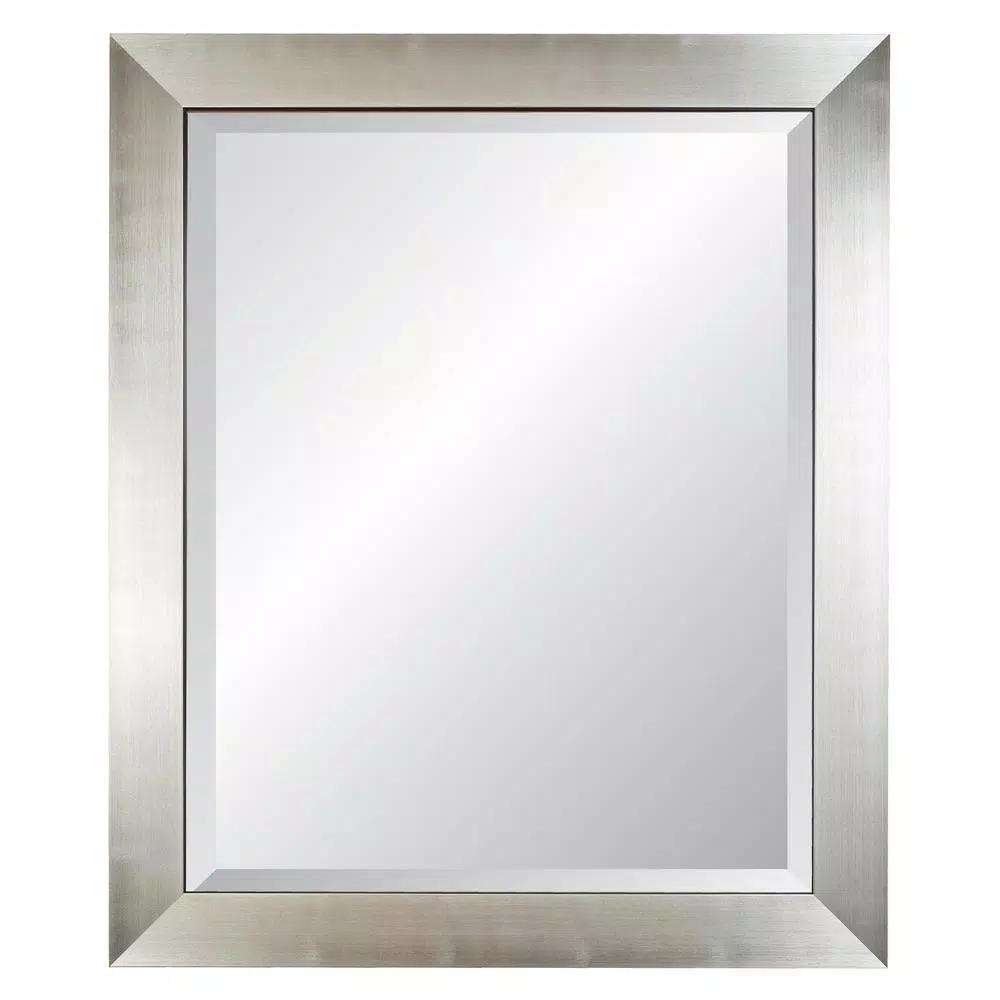 Alpine Art & Mirror Silverstone Family 29 x 35 in. Beveled Glass Contemporary Wall Mirror with Black Trim